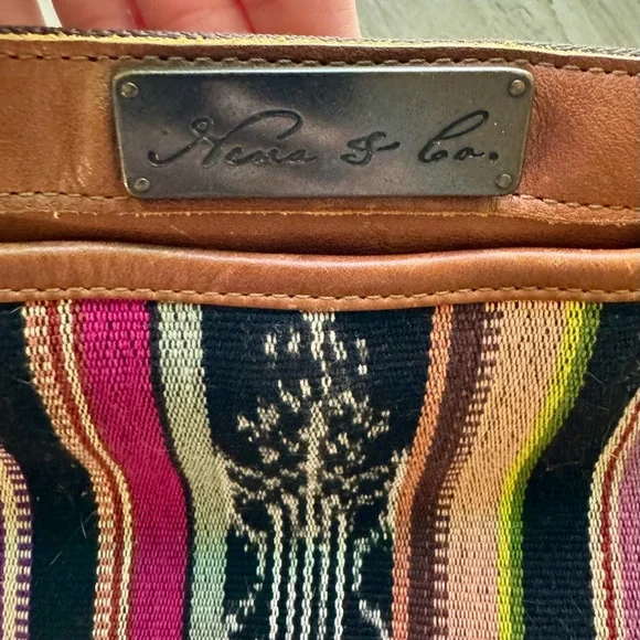 Nena & Co. Multicolor Striped Tote with Leather Trim